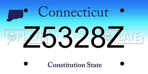 Z5328Z Connecticut License Plate