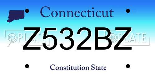Z532BZ Connecticut License Plate