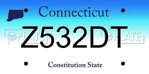 Z532DT Connecticut License Plate