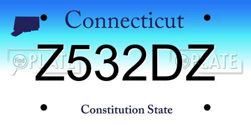 Z532DZ Connecticut License Plate