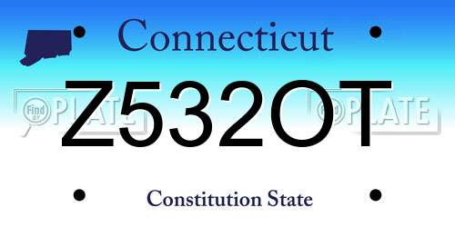 Z532OT Connecticut License Plate