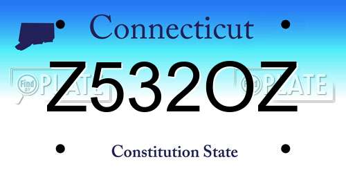 Z532OZ Connecticut License Plate