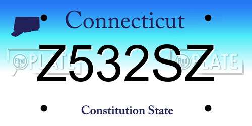 Z532SZ Connecticut License Plate