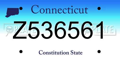 Z536561 Connecticut License Plate