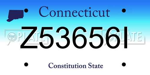 Z53656I Connecticut License Plate