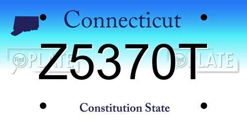 Z5370T Connecticut License Plate