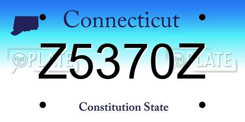 Z5370Z Connecticut License Plate