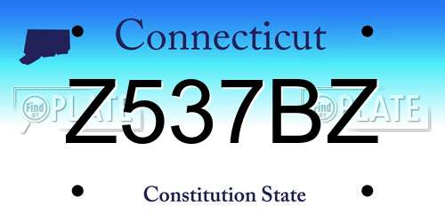 Z537BZ Connecticut License Plate