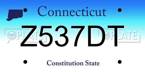 Z537DT Connecticut License Plate