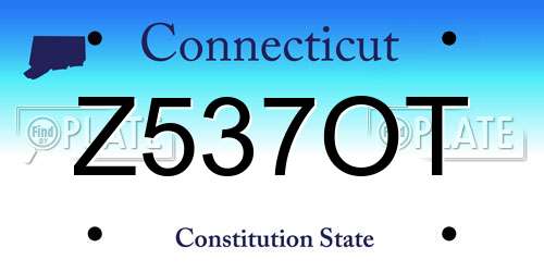Z537OT Connecticut License Plate