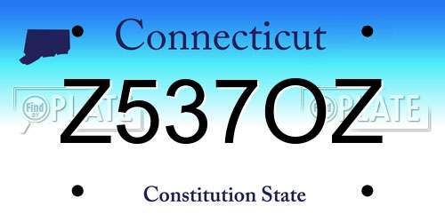 Z537OZ Connecticut License Plate
