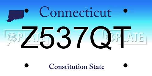 Z537QT Connecticut License Plate