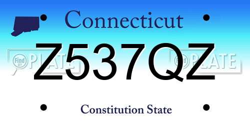 Z537QZ Connecticut License Plate