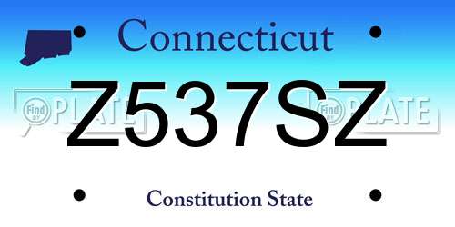 Z537SZ Connecticut License Plate