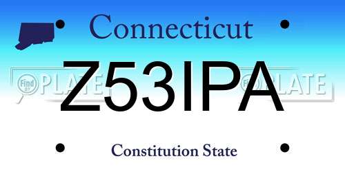 Z53IPA Connecticut License Plate