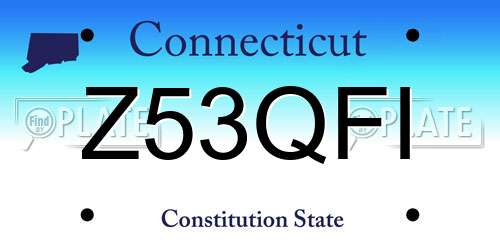 Z53QFI Connecticut License Plate
