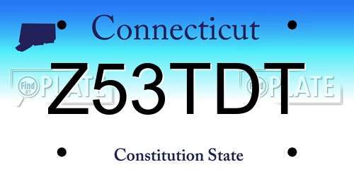 Z53TDT Connecticut License Plate