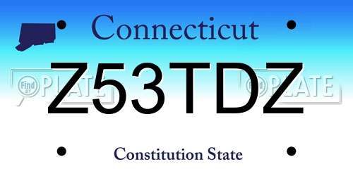 Z53TDZ Connecticut License Plate
