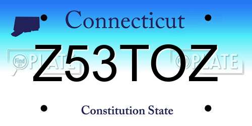 Z53TOZ Connecticut License Plate