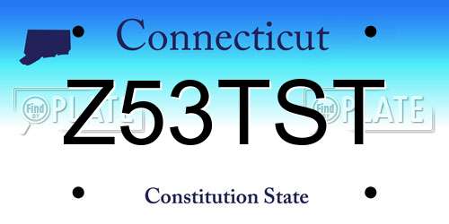 Z53TST Connecticut License Plate