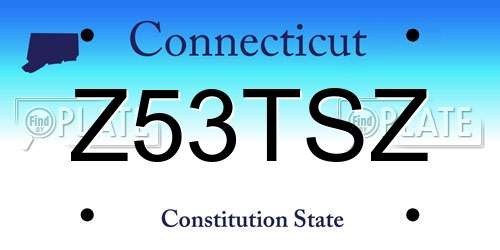 Z53TSZ Connecticut License Plate