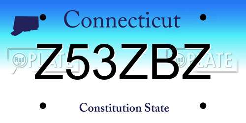 Z53ZBZ Connecticut License Plate