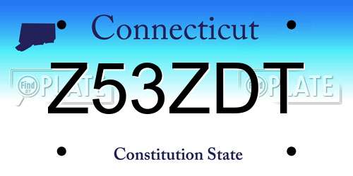 Z53ZDT Connecticut License Plate
