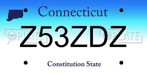 Z53ZDZ Connecticut License Plate