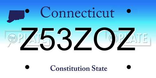 Z53ZOZ Connecticut License Plate