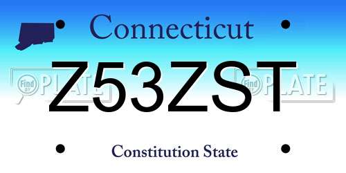 Z53ZST Connecticut License Plate