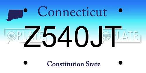 Z540JT Connecticut License Plate