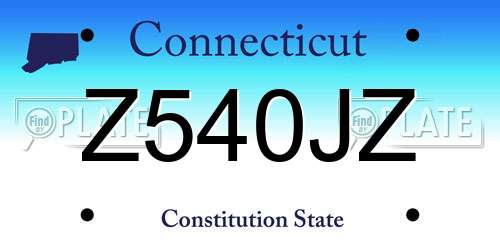 Z540JZ Connecticut License Plate