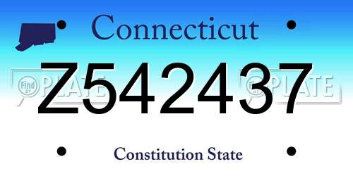 Z542437 Connecticut License Plate