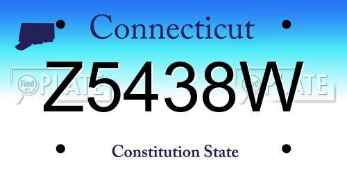 Z5438W Connecticut License Plate