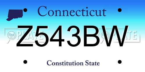 Z543BW Connecticut License Plate