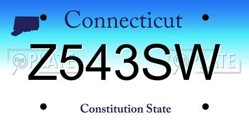 Z543SW Connecticut License Plate