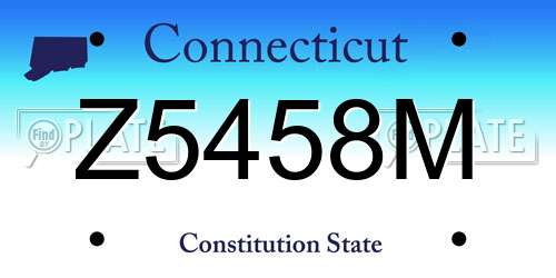 Z5458M Connecticut License Plate