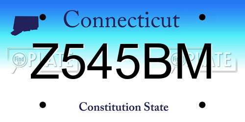 Z545BM Connecticut License Plate