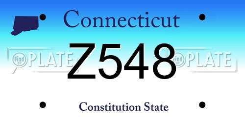 Z548 Connecticut License Plate