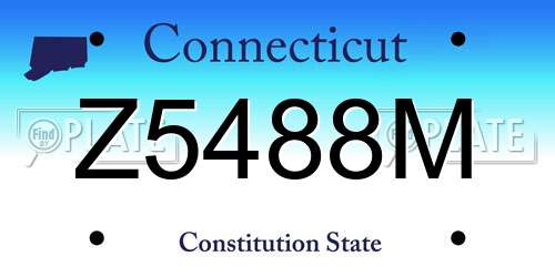 Z5488M Connecticut License Plate