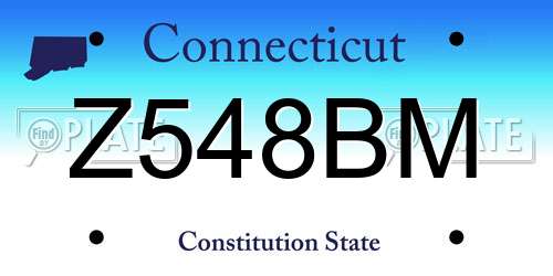 Z548BM Connecticut License Plate