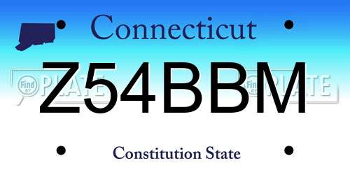 Z54BBM Connecticut License Plate