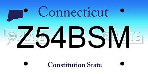 Z54BSM Connecticut License Plate