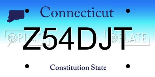 Z54DJT Connecticut License Plate