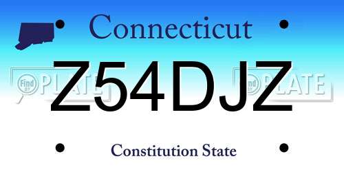 Z54DJZ Connecticut License Plate