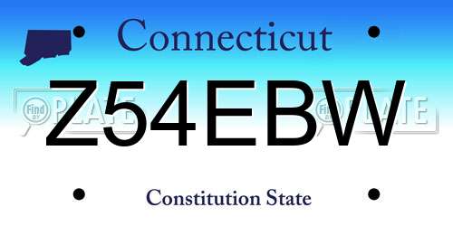 Z54EBW Connecticut License Plate