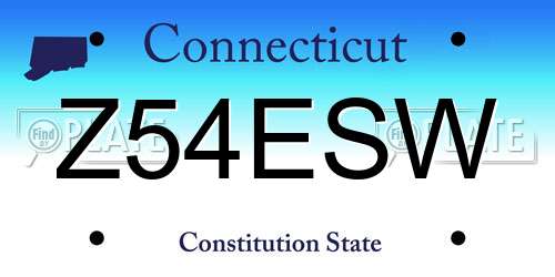 Z54ESW Connecticut License Plate