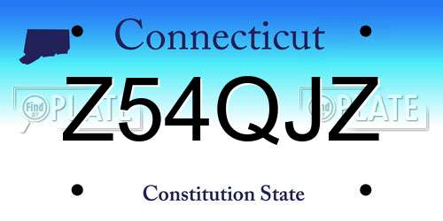 Z54QJZ Connecticut License Plate