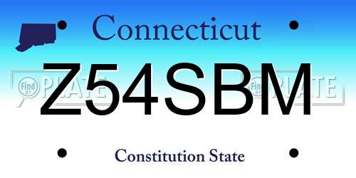 Z54SBM Connecticut License Plate