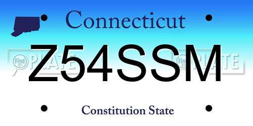 Z54SSM Connecticut License Plate